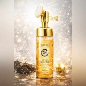 Predire Gold Lava Facial Cleansing Foam w/Silicone Scrub Brush ~ Retails $145